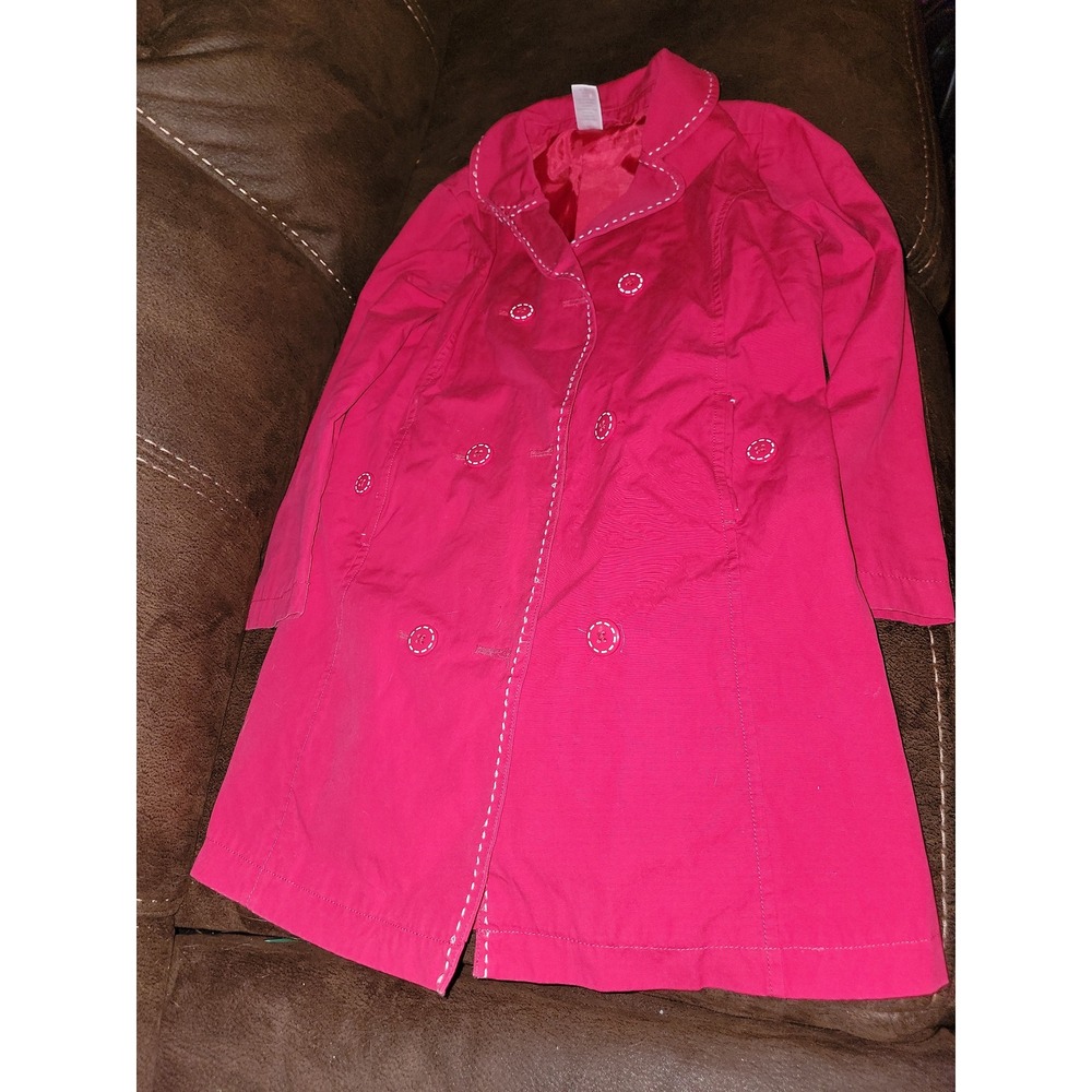Gymboree red trench coat winter jacket size medium 7 8 girls